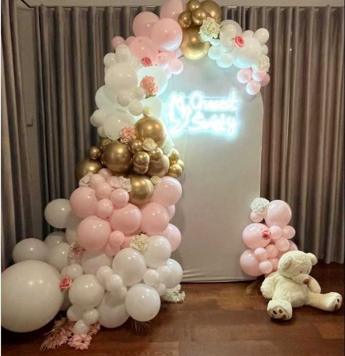 Ścianka balonowa cekinowa do zdjęć foto chrzest komunia 18stka urodzin