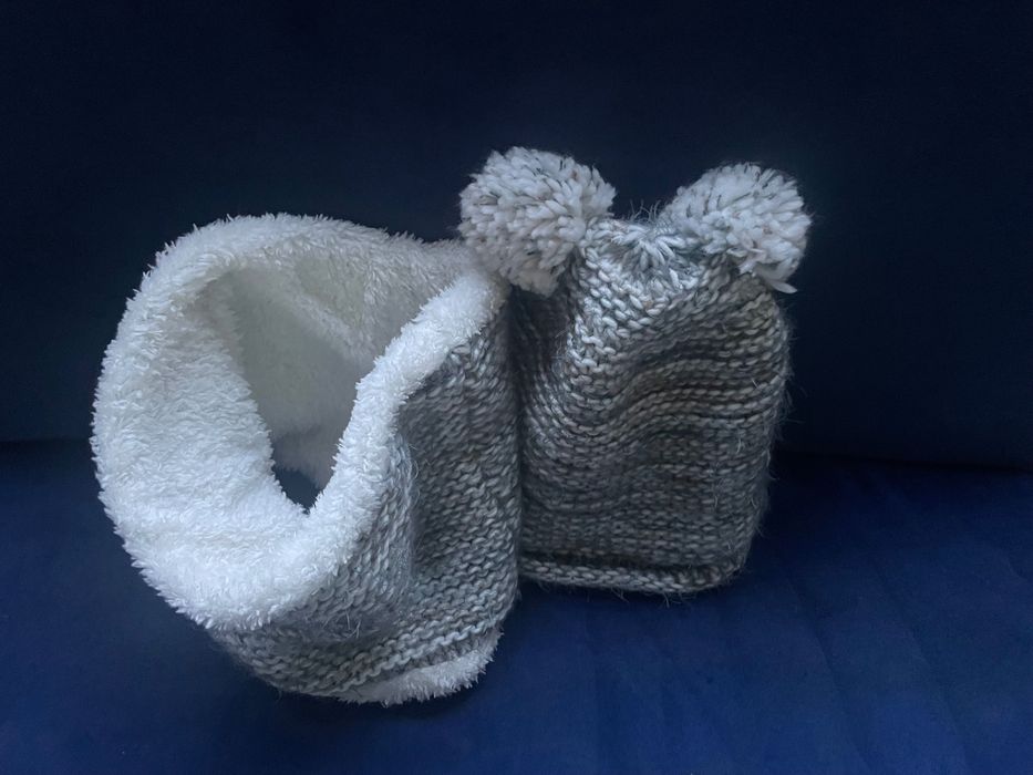 ZARA czapka i komin komplet dla dziewczynki obwód głowy ok 40 cm