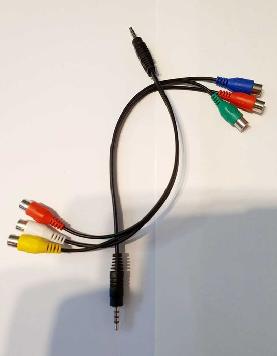 Przejściówka JACK 3,5mm 4P na RCA 3x CHINCH Audio Video Stereo / [19]