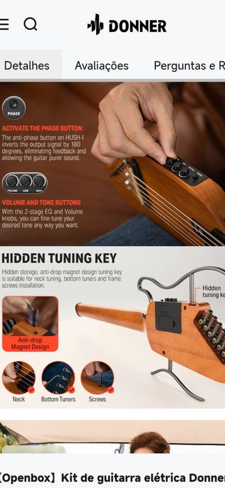 Guitarra Eléctrica Donner Hush I nova