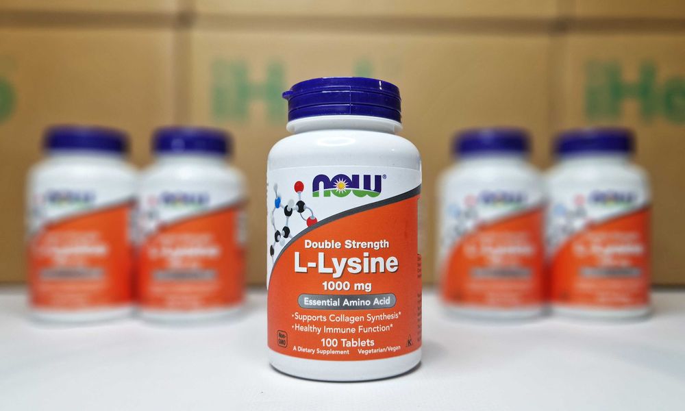 L-лизин Now Foods (L-lysine), 1000 мг, 100 та 250 таблеток