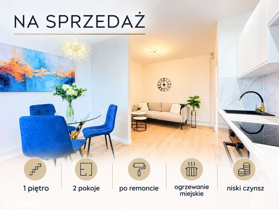2 pokoje | 1 piętro | po remoncie | ogrzewanie miejskie | niski czynsz