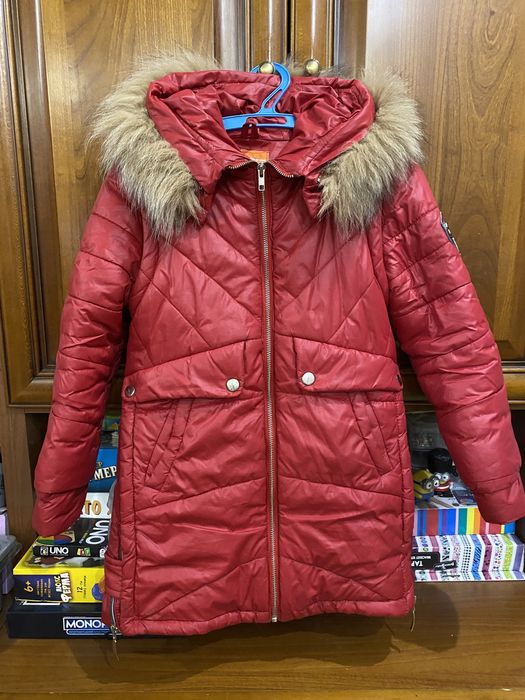 Зимнее пальто для девочки, р.134