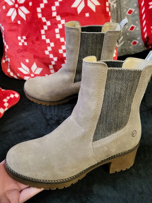 Skórzane botki damskie Tamaris r.40 skóra naturalna