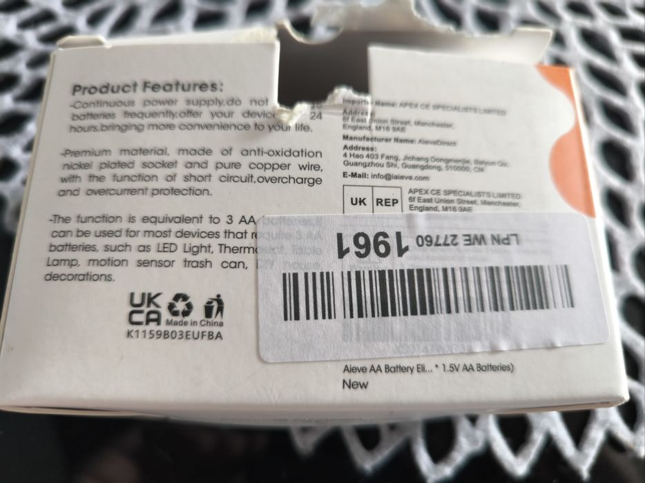 Aieve 4.5V Eliminator Baterii AA angielska wtyczka+gratis przejściówka