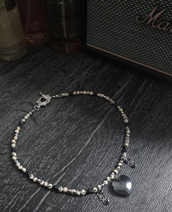 Naszyjnik z kamieni naturalnych amulet serce