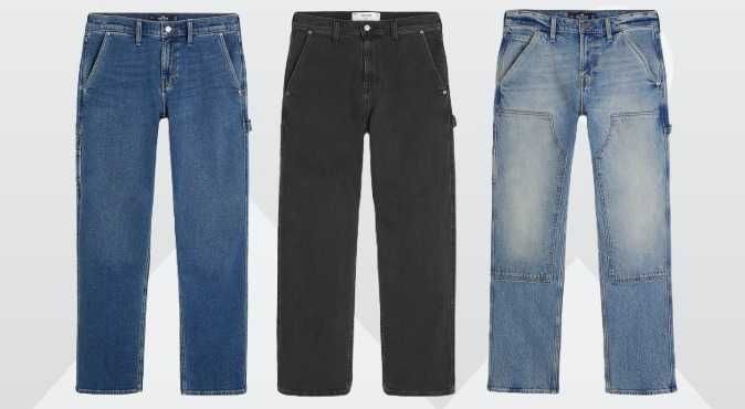 Классические джинсы Hollister в стиле CARPENTER  (Abercrombie & Fitch)