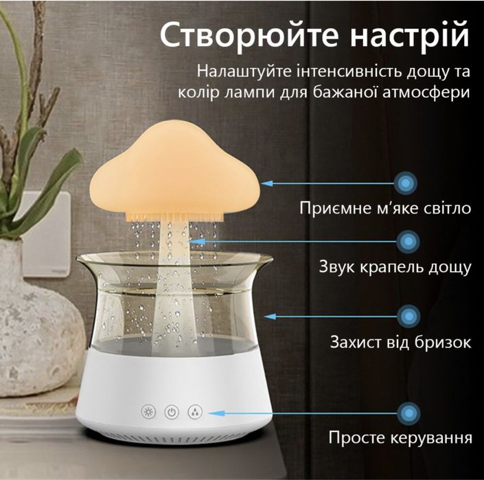 Нічник Гриб, зволожувач повітря