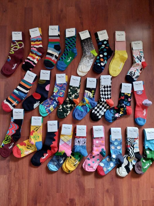 Kolorowe skarpetki Happy Socks roz 36-40 dwupaki