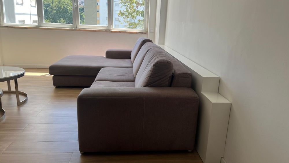 Sofá com chaise longue sala