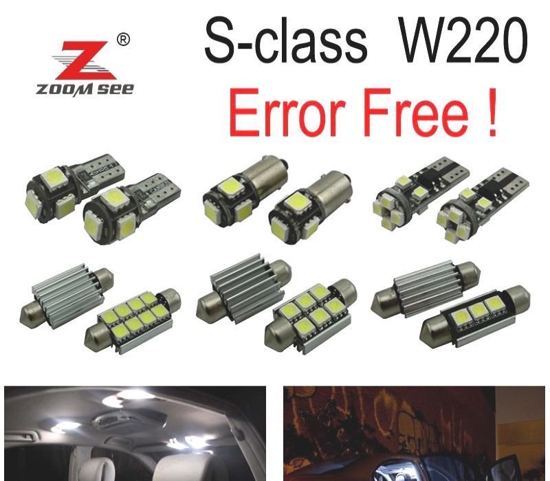 KIT COMPLETO DE 27 LÂMPADAS LED INTERIOR PARA MERCEDES E CLASE W211 SEDÂN E200 E220 E240 E270 02-0