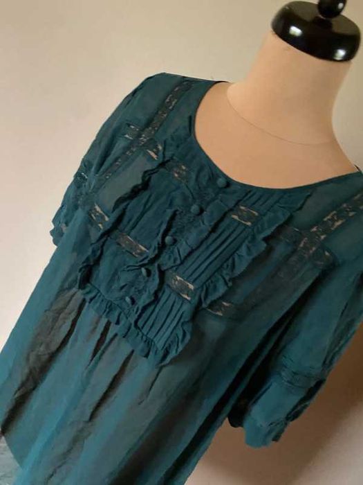 bluzka mgielka tunika sukienka   butelkowa 48 50 xxxl +size żabot