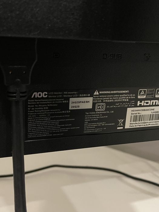Monitor AOC 24G2SPAE/BK 24 cale