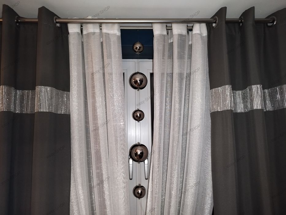 Girlanda 5 srebrnych kul dekoracja okna