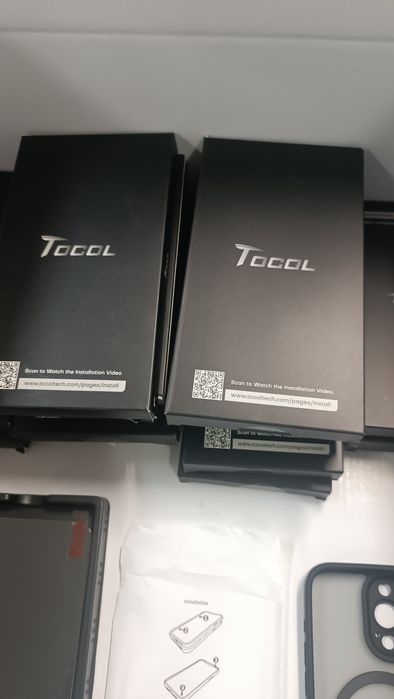 Capa TOCOL 3 em 1 magnética para iPhone 15 Pro Max, Proteçao de camera