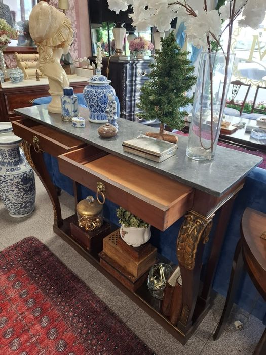 Consola Estilo Império em Madeira com Douramentos.