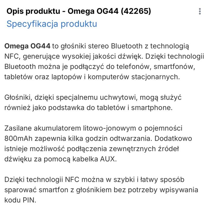 Głośnik bluetooth Omega