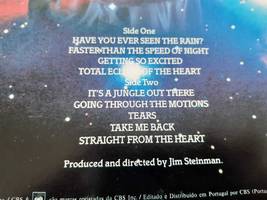 Álbum vinil Faster than the Speed of Night  de Bonnie Tyler, 1983