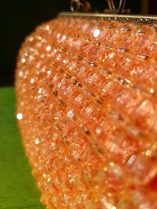 Exclusiva e Única Mala de Miçangas de Cor de Laranja para Senhora