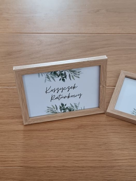 2 ramki koszyczek ratunkowy wesele slub