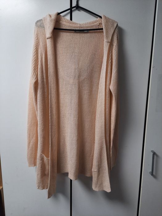 Kardigan sweter z kapturem S morelowy damski