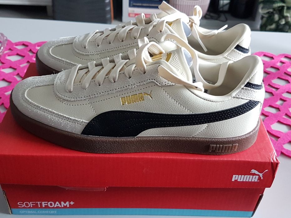 Sneakersy nowe Puma beż z brązem, r. 39