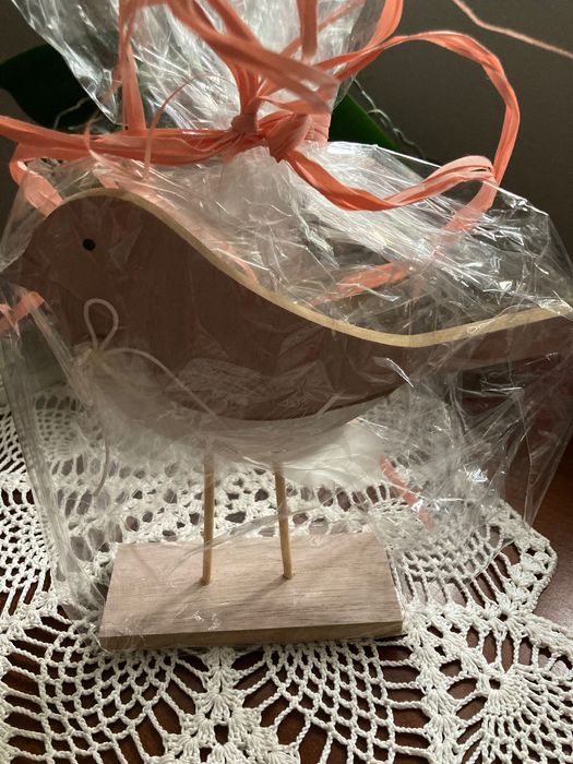 Drewniany ptaszek dekoracyjny