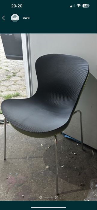 krzeslo Nowe plastikowe czarne 2 szt