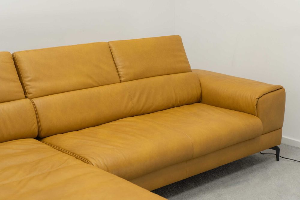 NAROŻNIK PIEDROO Musztardowy rozkładany 303x191cm BGM24.pl B 9819 -50%