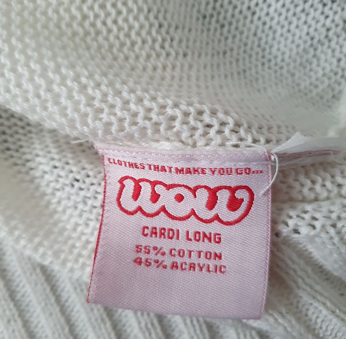 Biały cienki sweter rozpinany / kardigan / narzutka WOW 36 s