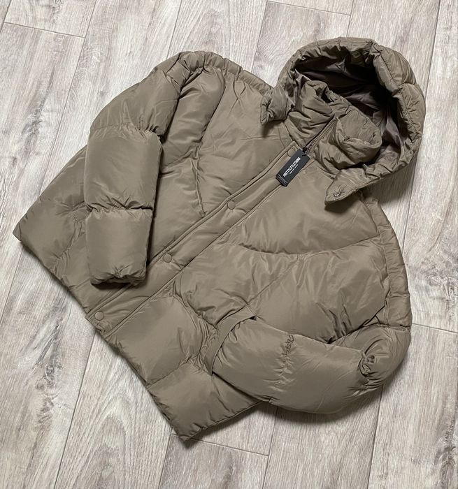 Новий обємний зимовий пуфер колір мокко/молочний шоколад