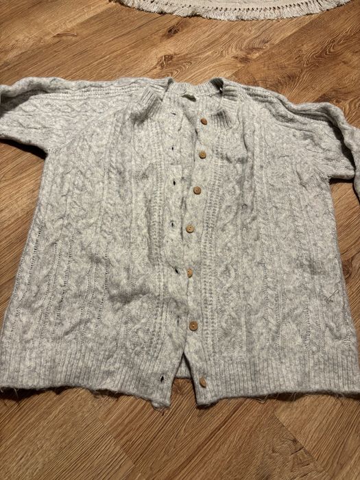 Kardigan szary na guziki Pull&Bear S/36