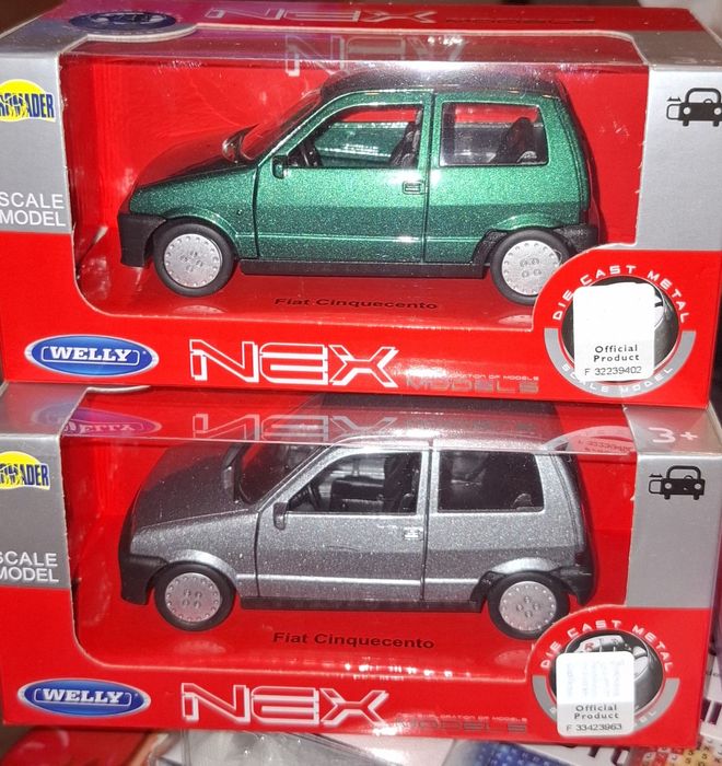 Fiat Cinquecento model Welly 1:34, metalowe autko, otwierane drzwi