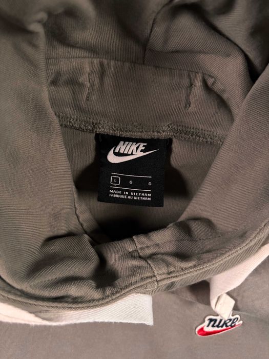 Bluza Nike L Khaki Kaptur Kieszenie Regulowana Ściągacze Hoodie