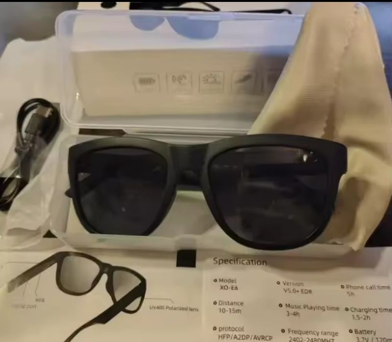 Smart glasses Óculos de Sol Inteligentes  com Câmera Ultra HD 8K, Bluetooth e Controlo Tátil - À Prova de Água