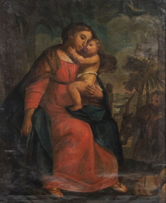 Óleo Sobre Tela Nossa Senhora com Menino Jesus