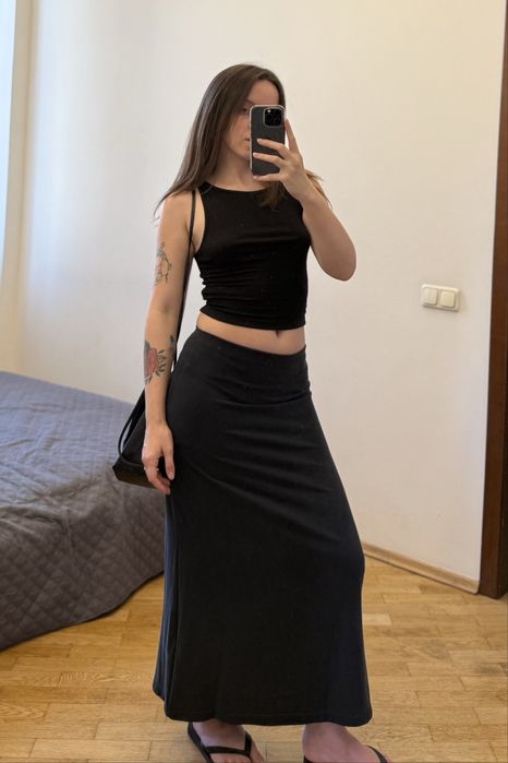 Максі міді спідниця weekday signe drapy maxi skirt