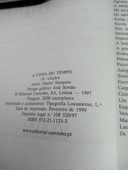A cinza do tempo