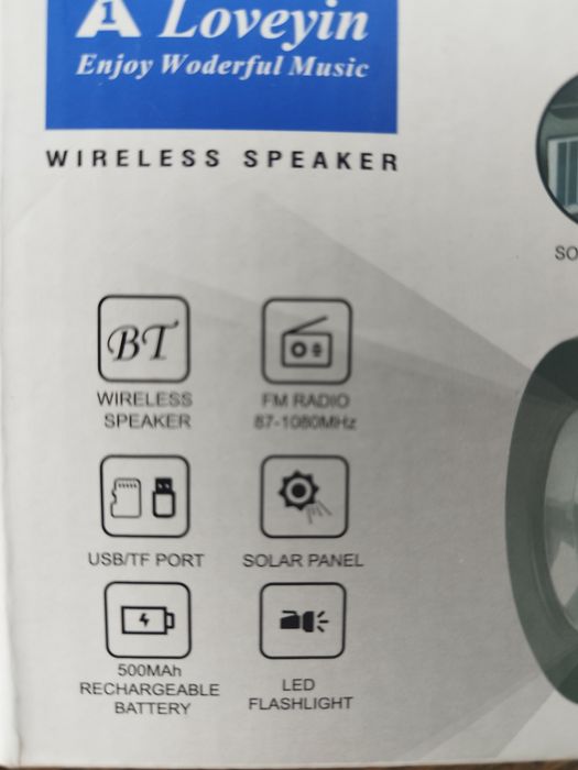 Latarka solarna, radio , głośnik Bluetooth