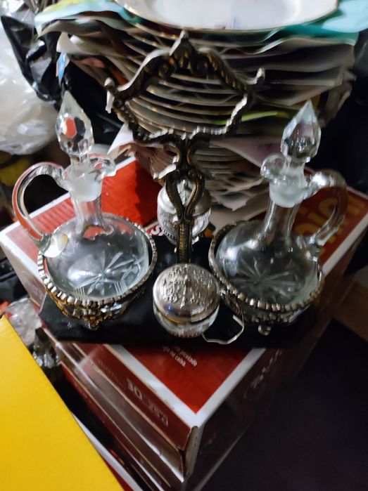 Galheteiro em cristal antigo