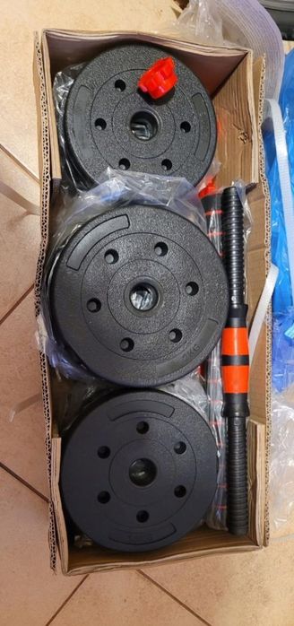 Zestaw treningowy ciężarki  regulowane 2w1 do domu 20 kg