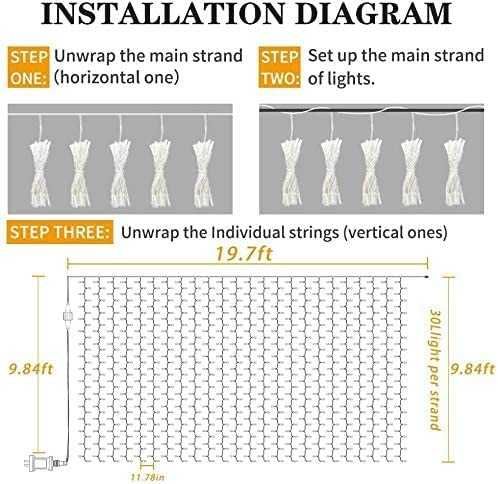 Cortina de luzes, 6 m x 3 m, cortina de luz, nova
