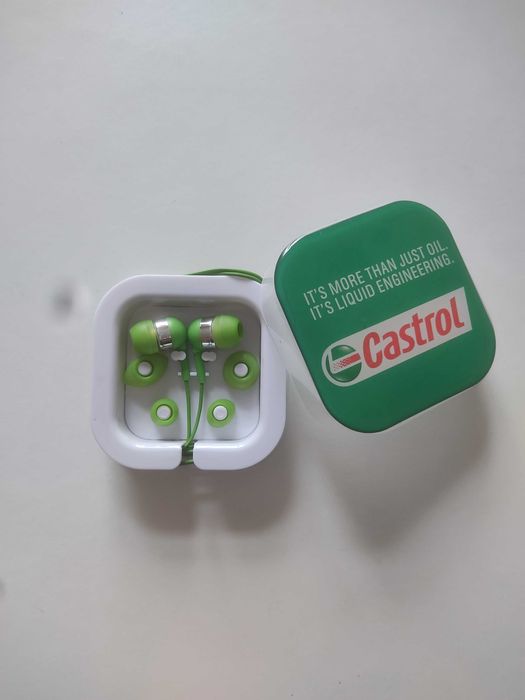 Auriculares com caixa e borrachas Castrol NOVOS