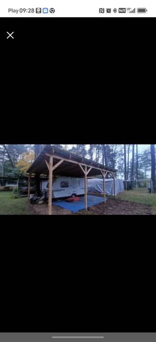 Wiata, zadaszenie powierzchnia dachu 7,5x6,1