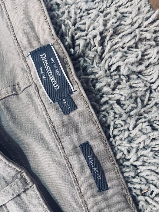 Meskie spodnie jeansy bezowe Dressmann rozm 42/43