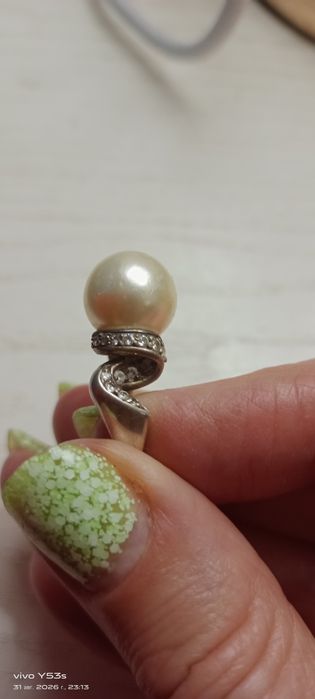 Кольцо Серебро с жемчугом
