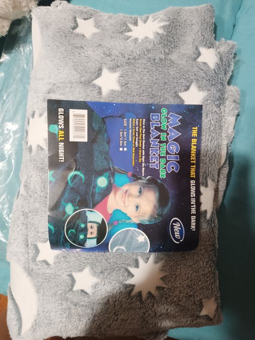 Теплий і ніжний плед для дітей та підлітків, що світиться 150x100 Magic Blanket Сірий