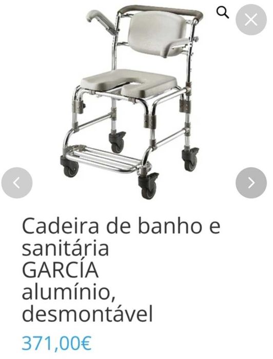 Cadeira de banho e sanitária para pessoa ate 150kg