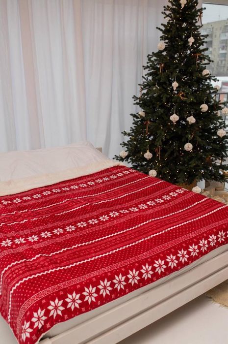 Суперціна до свят! Велюровий плед на овчині на подарок на еко овчине