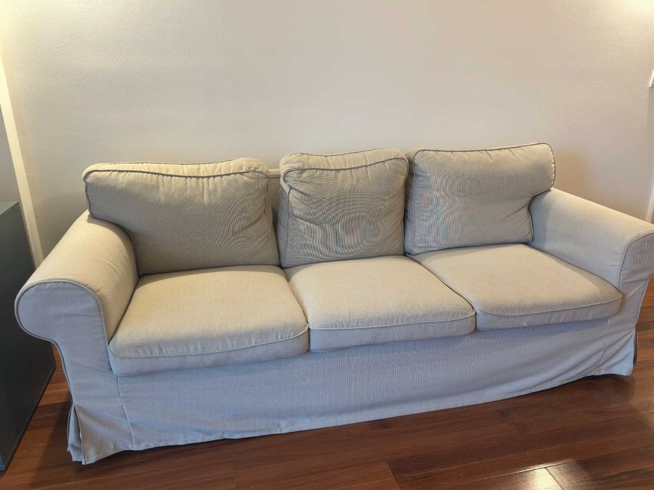 Sofá IKEA Ektorp 3 lugares capas cinza